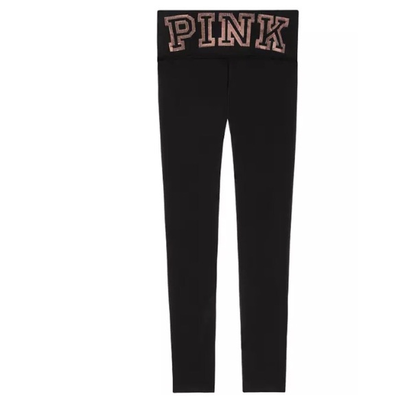 VS PINK Ultimate Leggings Bling Fleece Lined NWT - Picture 4 of 8